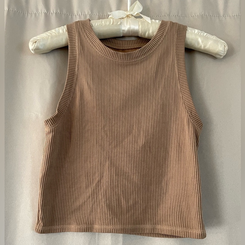 Hollister Tan Ribbed Tank Top